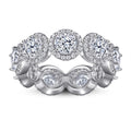 5ct Round Halo Eternity Band Moissanite Rings