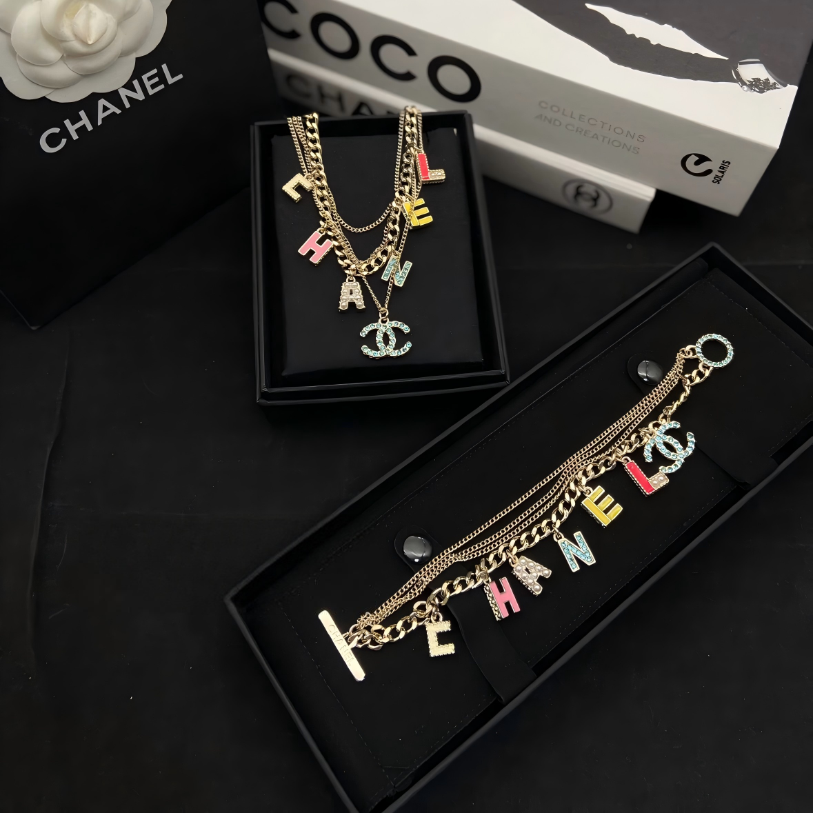 Chanel Letter Necklace Bracelet