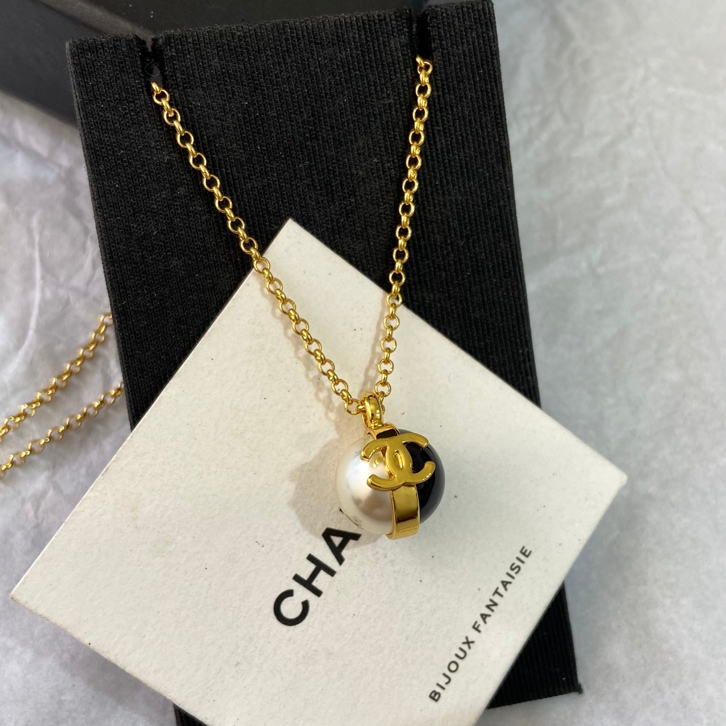 Chanel Double C Pearl Necklace